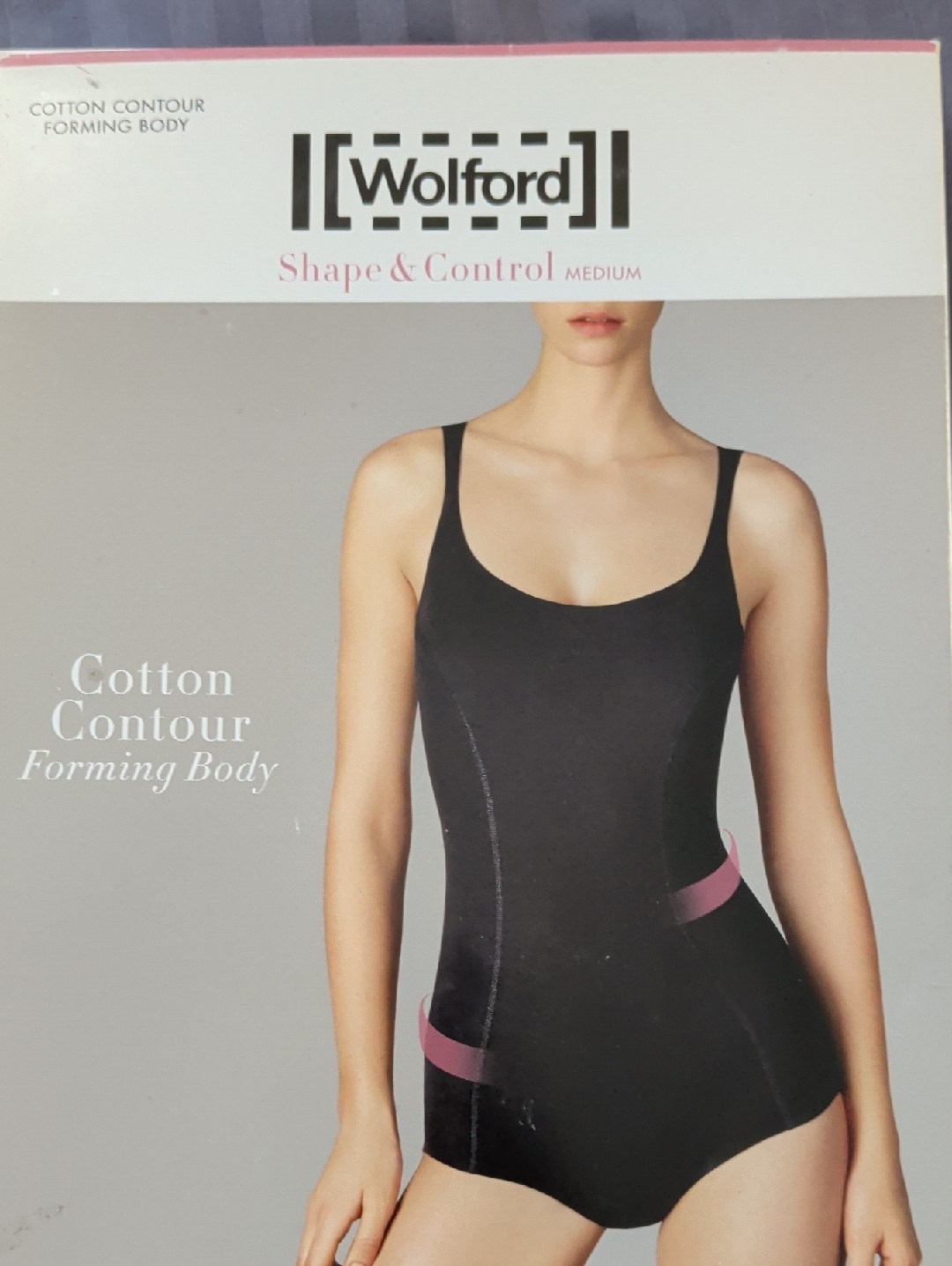 Wolford Black Cotton Contour Forming Body Shapewear In Rose Tan